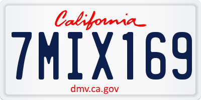 CA license plate 7MIX169