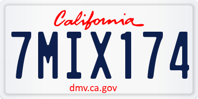 CA license plate 7MIX174