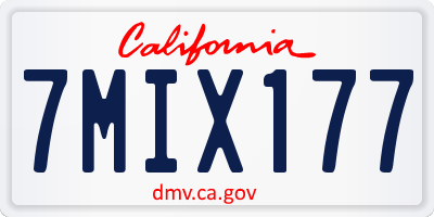 CA license plate 7MIX177
