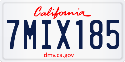 CA license plate 7MIX185