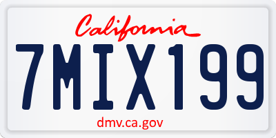 CA license plate 7MIX199