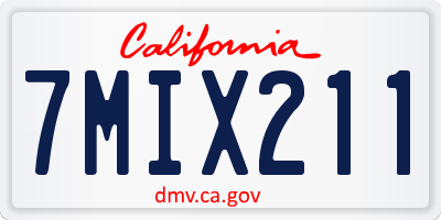 CA license plate 7MIX211