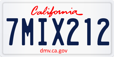 CA license plate 7MIX212