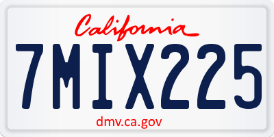 CA license plate 7MIX225