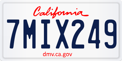 CA license plate 7MIX249
