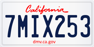 CA license plate 7MIX253