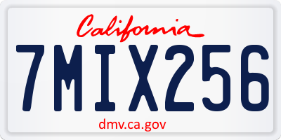 CA license plate 7MIX256