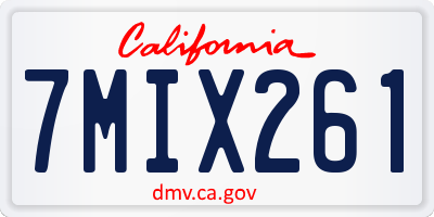 CA license plate 7MIX261