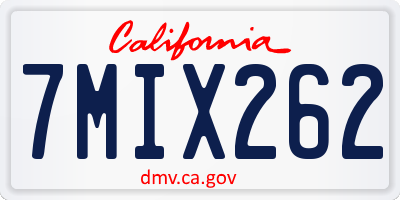 CA license plate 7MIX262