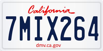 CA license plate 7MIX264