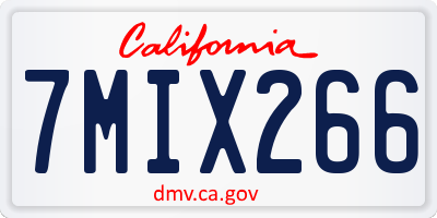 CA license plate 7MIX266