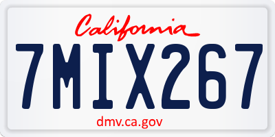 CA license plate 7MIX267