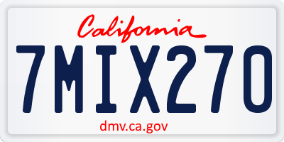CA license plate 7MIX270