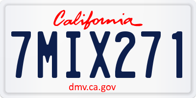 CA license plate 7MIX271