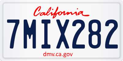 CA license plate 7MIX282