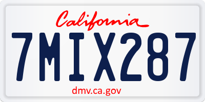 CA license plate 7MIX287