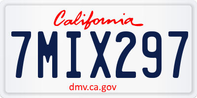 CA license plate 7MIX297