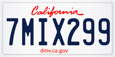 CA license plate 7MIX299