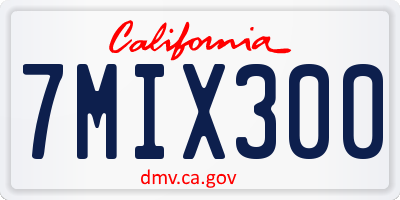 CA license plate 7MIX300
