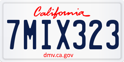 CA license plate 7MIX323