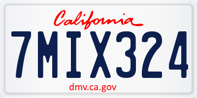 CA license plate 7MIX324