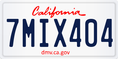 CA license plate 7MIX404