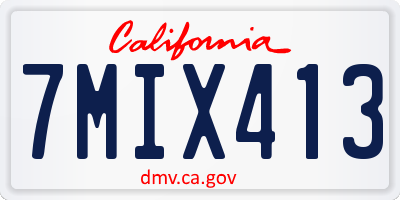CA license plate 7MIX413