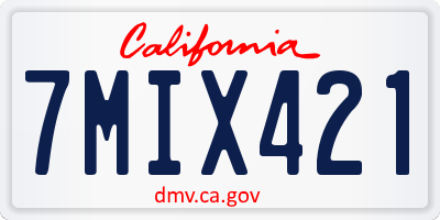 CA license plate 7MIX421