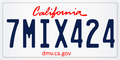 CA license plate 7MIX424