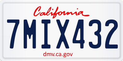 CA license plate 7MIX432