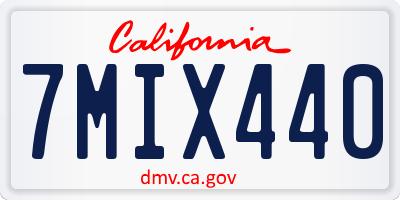 CA license plate 7MIX440