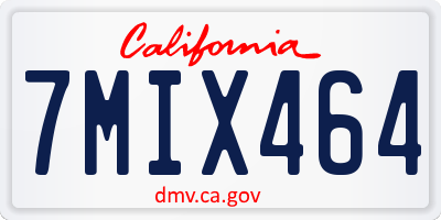 CA license plate 7MIX464