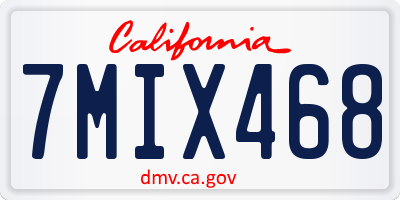 CA license plate 7MIX468