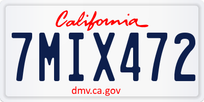 CA license plate 7MIX472