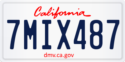 CA license plate 7MIX487