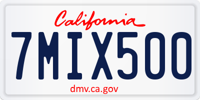 CA license plate 7MIX500