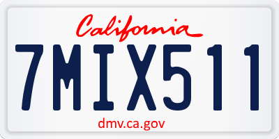 CA license plate 7MIX511