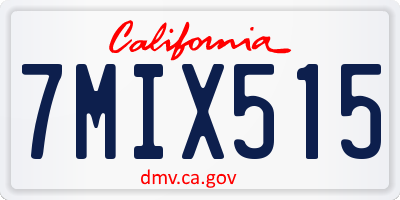 CA license plate 7MIX515