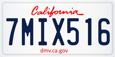 CA license plate 7MIX516