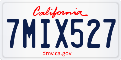 CA license plate 7MIX527