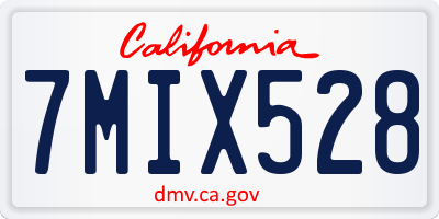 CA license plate 7MIX528