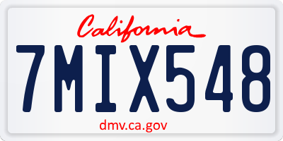 CA license plate 7MIX548