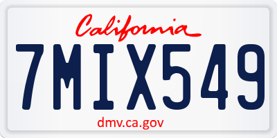 CA license plate 7MIX549
