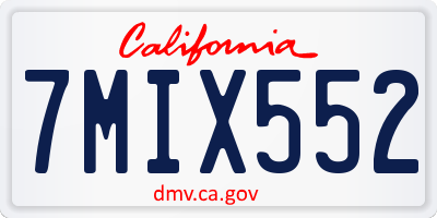 CA license plate 7MIX552