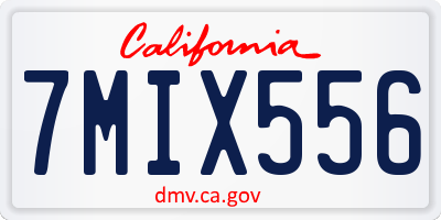 CA license plate 7MIX556