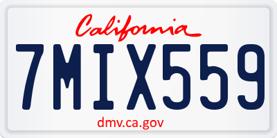 CA license plate 7MIX559