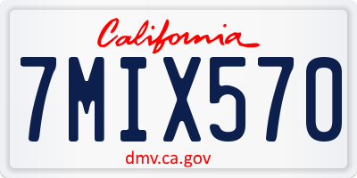 CA license plate 7MIX570