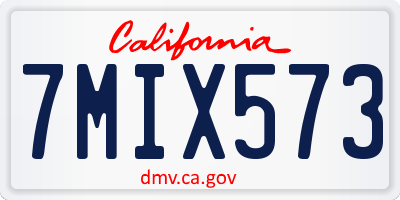 CA license plate 7MIX573
