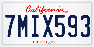 CA license plate 7MIX593