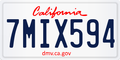 CA license plate 7MIX594
